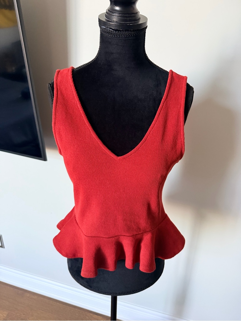ANTHROPOLOGIE Peplum Rust Bohemian Sleeveless Shirt Size Small BRAND NEW